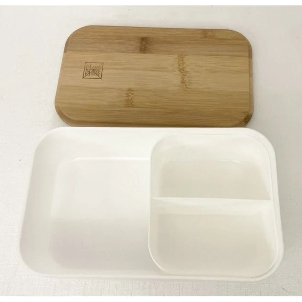 Vanderbilt University Radiation Oncology Lunch Box Container Silverware Wood Top